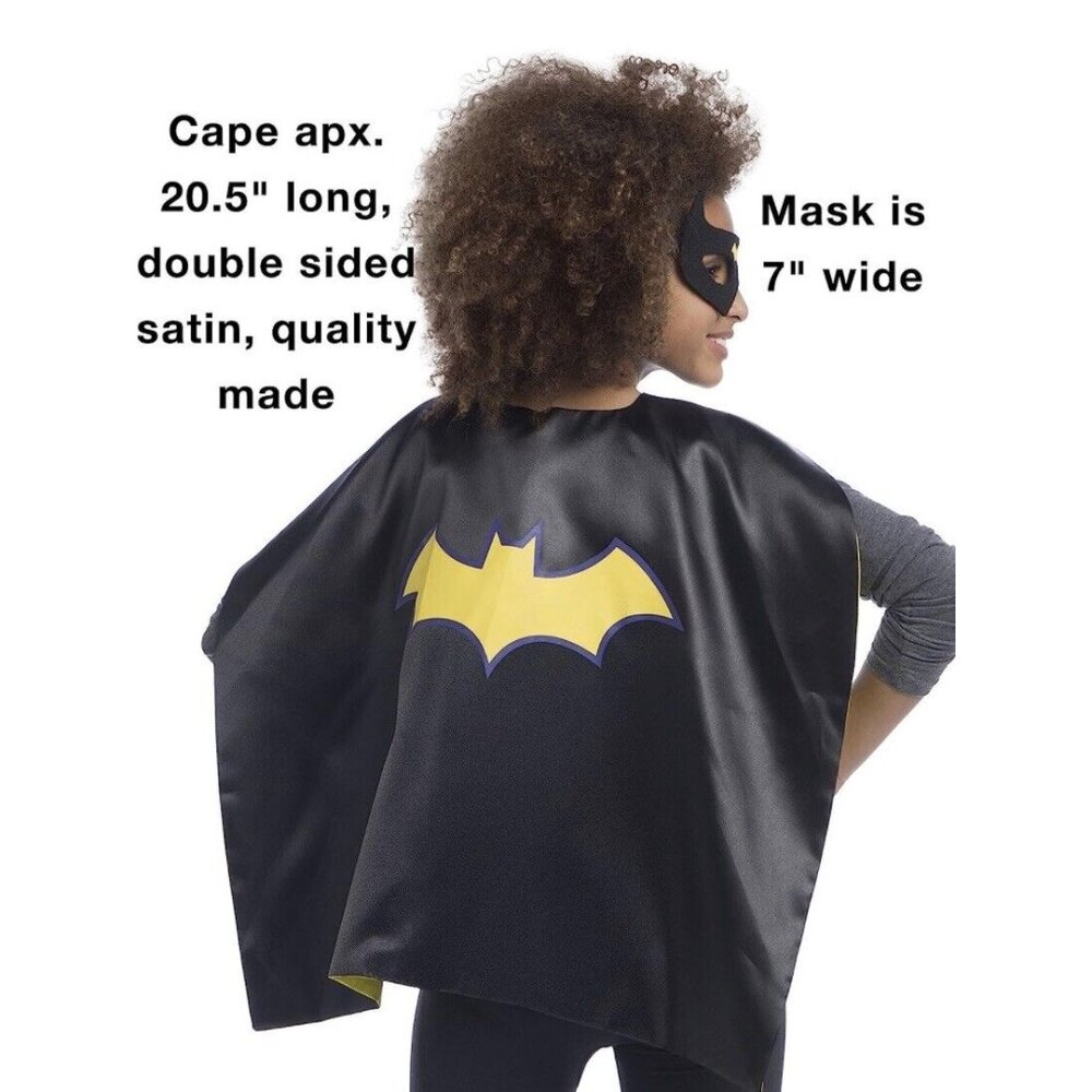 Marvel DC Comics Girls Batman Batgirl Cape And Mask Hero Costume Dress Up New
